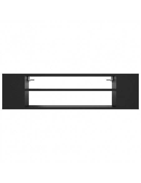 Mobile Porta TV Pensile Nero 100x30x26,5 cm Legno Multistrato