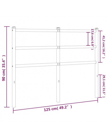 Testiera in Metallo Nero 120 cm