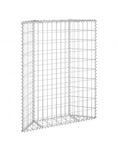 Gabbione Letto Rialzato Trapezio Acciaio Zincato 80x20x100 cm
