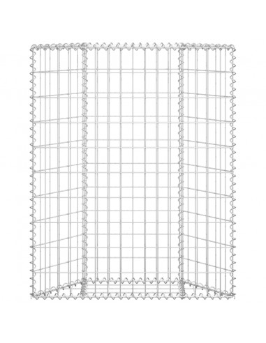 Gabbione Letto Rialzato Trapezio Acciaio Zincato 80x20x100 cm