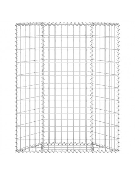 Gabbione Letto Rialzato Trapezio Acciaio Zincato 80x20x100 cm