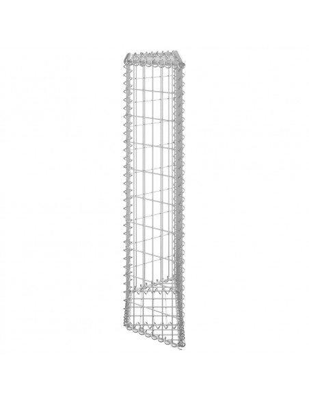 Gabbione Letto Rialzato Trapezio Acciaio Zincato 80x20x100 cm