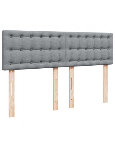 Giroletto a Molle con Materasso Grigio Chiaro 140x200cm Tessuto