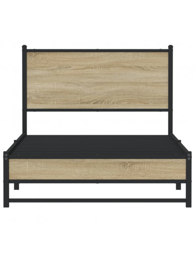 Giroletto con Testiera in Metallo Rovere Sonoma 100x190 cm