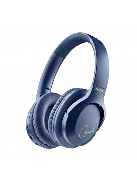 NGS CUFFIE BLUETOOTH 5.1 ARTICA GREED col.BLUE con RICARICA USB/USB-C+ Jack 3,5