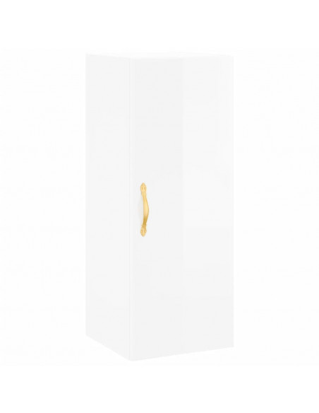 Credenza 34,5x34x180 cm in Legno Multistrato Bianco Lucido