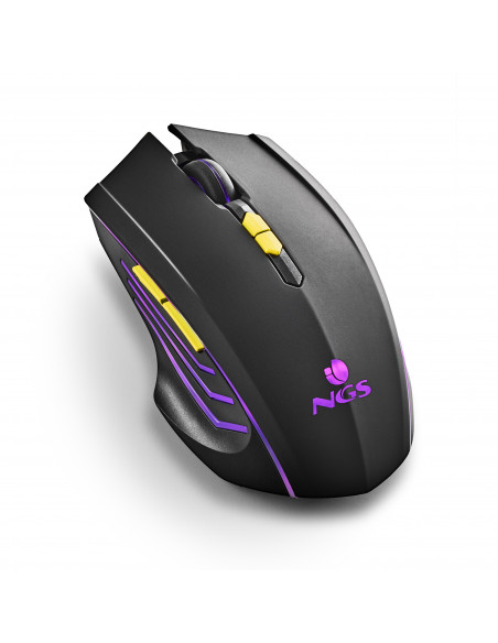 NGS MOUSE GAMING WIRELESS, LUCE LED ARCOBALENO, ERGONOMICO, ULTRALEGGERO, 7 PULSANTI, USB C