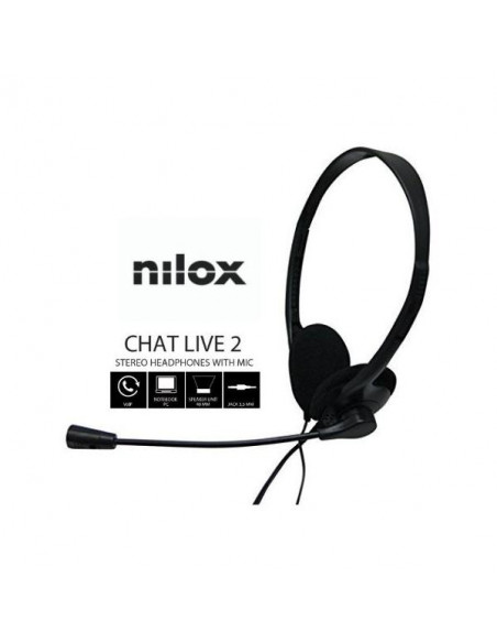 Nilox CHAT LIVE 2 Cuffie Auricolare Connettore 3.5 mm Nero