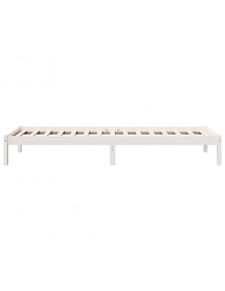 Letto Extra Lungo senza Materasso Bianco 100x210 cm in Pino