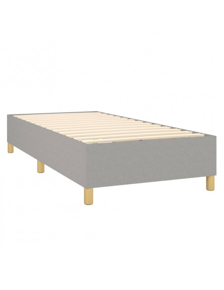 Letto a Molle Materasso e LED Grigio Chiaro 90x200 cm Tessuto