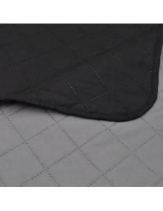 Oboustranný prošívaný přehoz na postel černo-šedý 170 x 210 cm