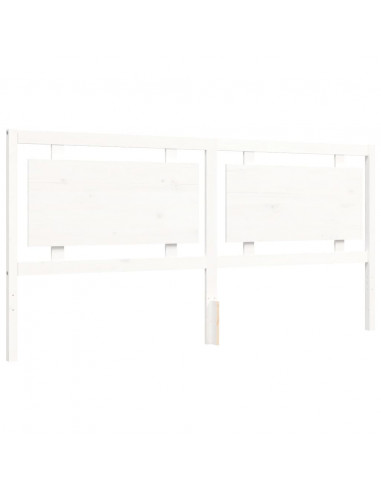 Giroletto con Testiera Bianco 200x200 cm in Legno Massello