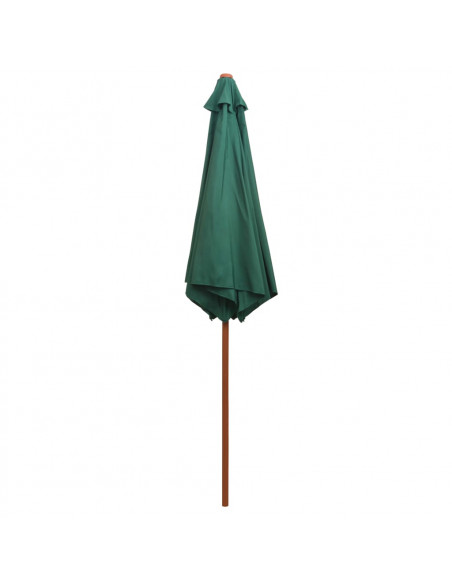 Ombrellone 270x270 cm con Palo in Legno Verde