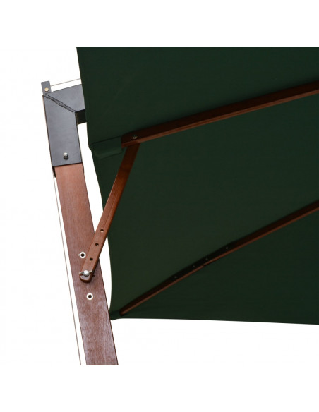 Ombrellone 300x300 cm Palo in Legno Verde