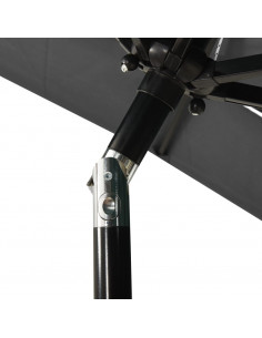 Ombrellone a 3 Livelli con Palo in Alluminio Antracite 2x2 m