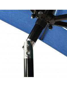 Ombrellone da Giardino 3 Livelli Palo in Alluminio Azzurro 2x2m