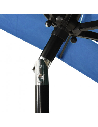 Ombrellone da Giardino 3 Livelli Palo in Alluminio Azzurro 2x2m