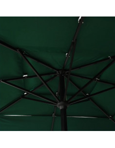 Ombrellone a 3 Livelli con Palo in Alluminio Verde 2,5x2,5 m