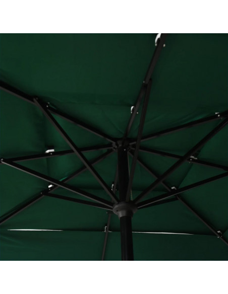 Ombrellone a 3 Livelli con Palo in Alluminio Verde 2,5x2,5 m