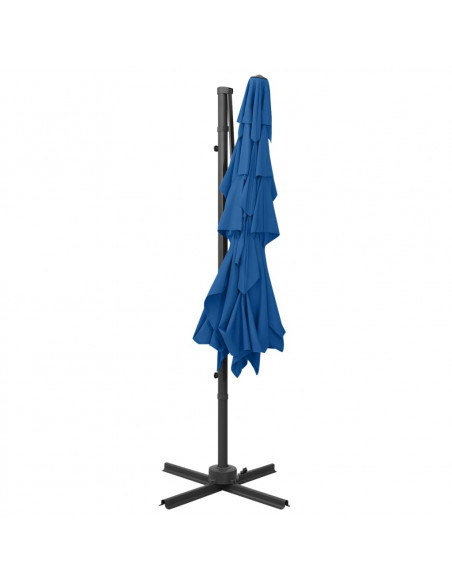 Ombrellone a 4 Livelli con Palo in Alluminio Azzurro 250x250 m