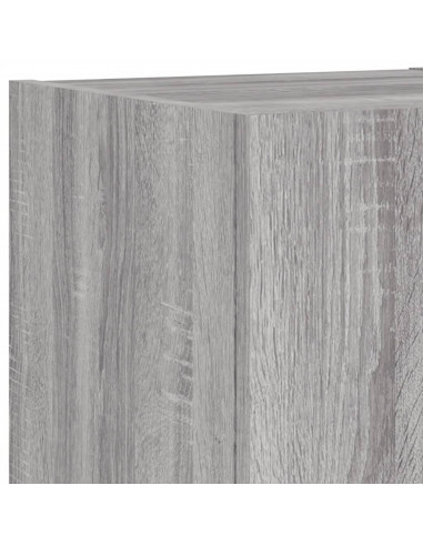 Mobili TV a Muro 3pz con Luci LED Grigio Sonoma