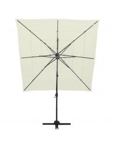 Ombrellone a 4 Livelli con Palo in Alluminio Sabbia 250x250 cm