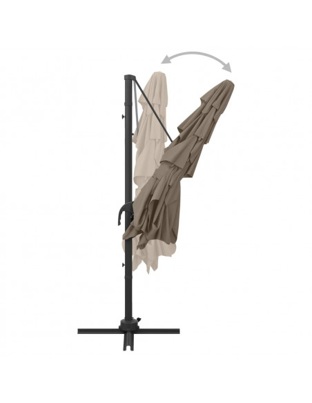Ombrellone a 4 Livelli con Palo in Alluminio Talpa 250x250 cm