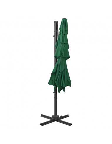 Ombrellone a 4 Livelli con Palo in Alluminio Verde 250x250 cm
