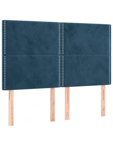 Testiere 4 pz Blu Scuro 72x5x78/88 cm in Velluto