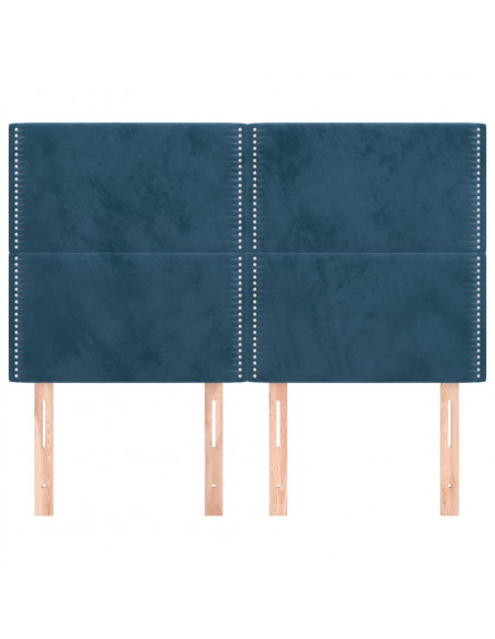Testiere 4 pz Blu Scuro 72x5x78/88 cm in Velluto