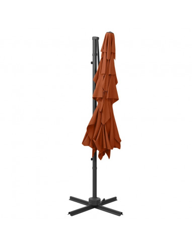 Ombrellone a 4 Livelli Palo in Alluminio Terracotta 250x250 cm