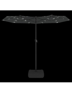 Ombrellone a Doppia Testa con LED Antracite 316x240 cm