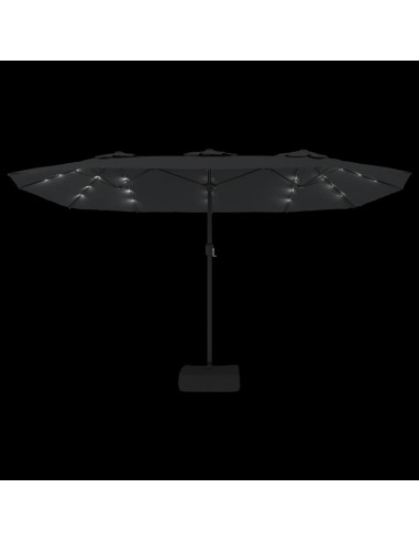 Ombrellone a Doppia Testa con LED Antracite 449x245 cm