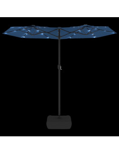 Ombrellone a Doppia Testa con LED Azzurro 316x240 cm