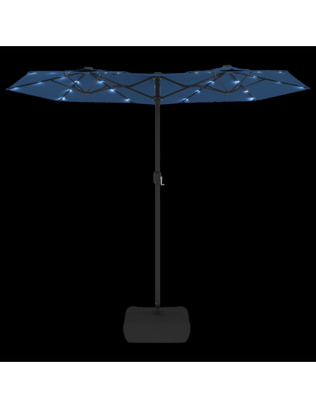 Ombrellone a Doppia Testa con LED Azzurro 316x240 cm