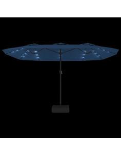 Ombrellone a Doppia Testa con LED Azzurro 449x245 cm