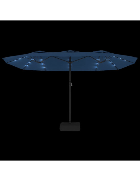Ombrellone a Doppia Testa con LED Azzurro 449x245 cm