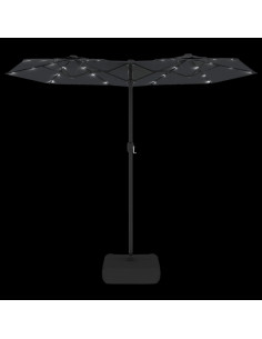 Ombrellone a Doppia Testa con LED Nero 316x240 cm