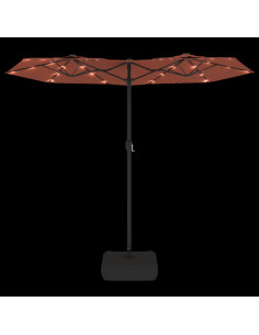 Ombrellone a Doppia Testa con LED Terracotta 316x240 cm