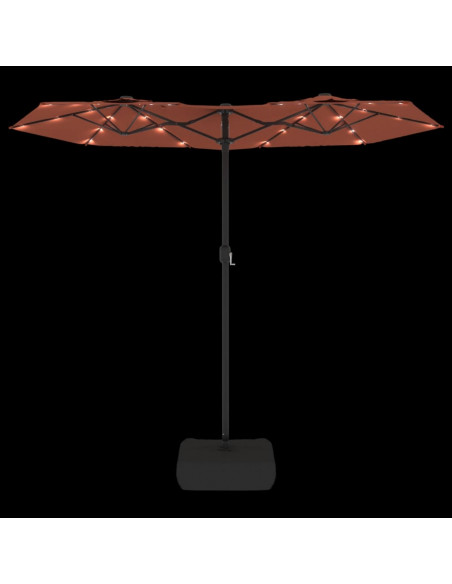 Ombrellone a Doppia Testa con LED Terracotta 316x240 cm