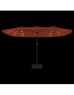 Ombrellone a Doppia Testa con LED Terracotta 449x245 cm