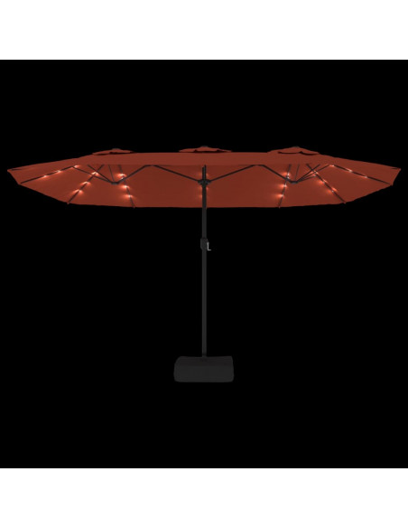 Ombrellone a Doppia Testa con LED Terracotta 449x245 cm