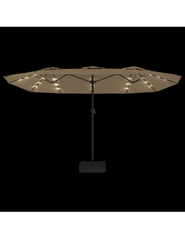 Ombrellone a Doppia Testa con LED Tortora 449x245 cm