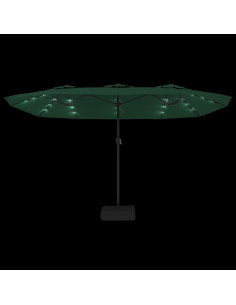 Ombrellone a Doppia Testa con LED Verde 449x245 cm