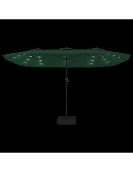Ombrellone a Doppia Testa con LED Verde 449x245 cm