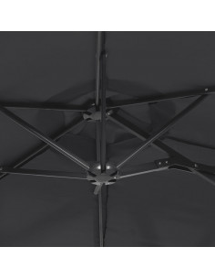 Ombrellone a Doppia Testa Nero 316x240 cm