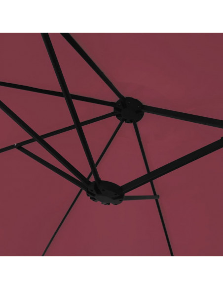 Ombrellone a Doppia Testa Rosso Bordeaux 449x245 cm