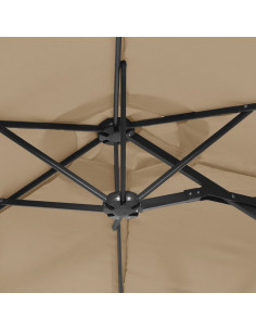 Ombrellone a Doppia Testa Tortora 316x240 cm