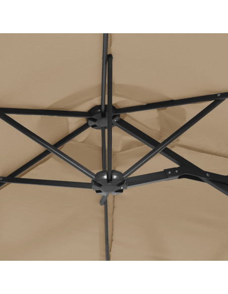 Ombrellone a Doppia Testa Tortora 316x240 cm