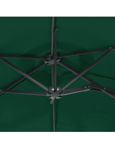 Ombrellone a Doppia Testa Verde 316x145 cm